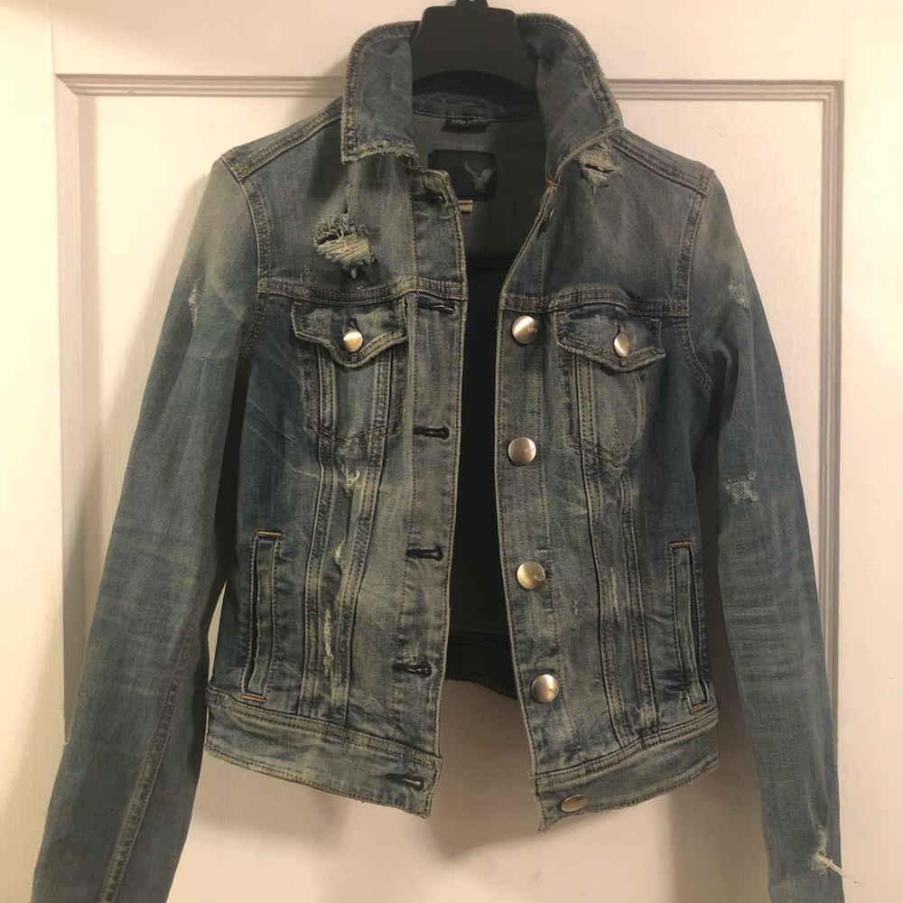 American Eagle Distressed Denim Jacket